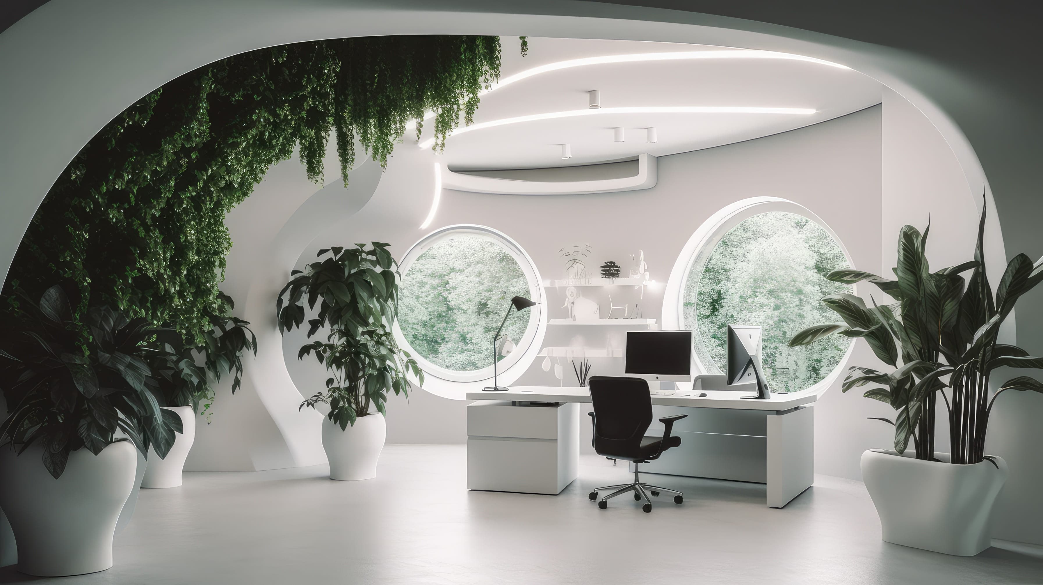 Green office workspaces